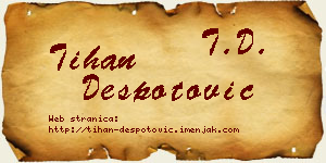 Tihan Despotović vizit kartica